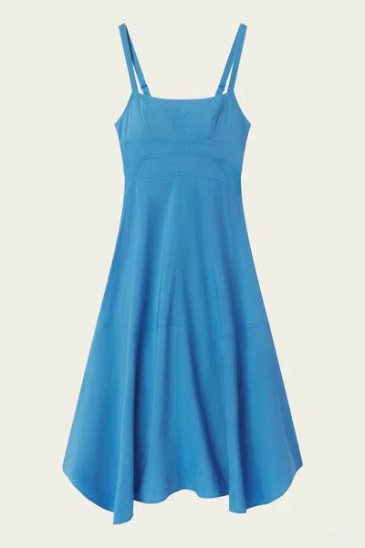 A.l.c Harlow Linen Midi Dress In Tahoe Blue