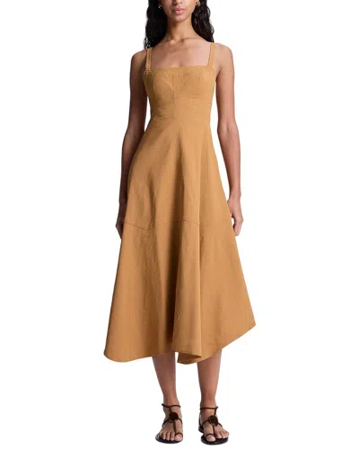 A.l.c . Harlow Linen-blend Midi Dress In Brown