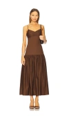 A.l.c Harper Drop-waist Maxi Dress In Chocolate