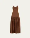 A.l.c Harper Drop-waist Maxi Dress In Milk Chocolate