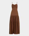 A.l.c Harper Drop-waist Maxi Dress In Milk Chocolate