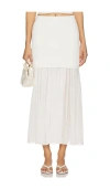 A.l.c Hayden Knit Chiffon Skirt In Pearl In White