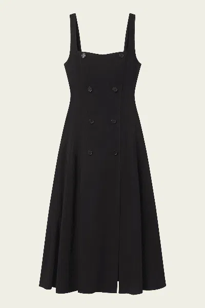 A.l.c Hayes Button Front Linen Midi Dress In Black