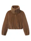 A.l.c Hazel Funnel-neck Faux-fur Jacket In Brown