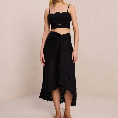 A.l.c Heather Linen Eyelet Skirt In Black