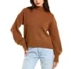 A.l.c Helena Ribbed Mock Neck Sweater In Chestnut Brown In Multi