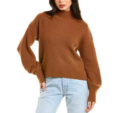 A.l.c Helena Ribbed Mock Neck Sweater In Chestnut Brown In Multi