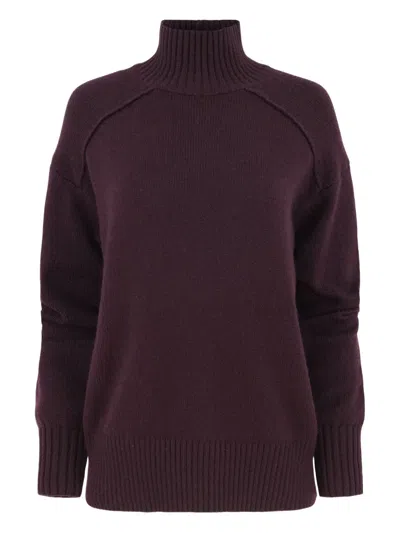 A.l.c High-neck Ribbed Sweater In Burgundy