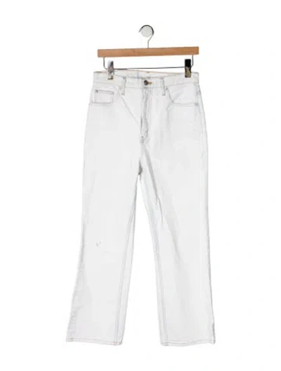 Pre-owned A.l.c High-rise Flared Jeans In White