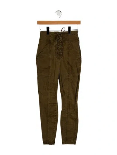 Pre-owned A.l.c High-rise Skinny Leg Jeans In Green