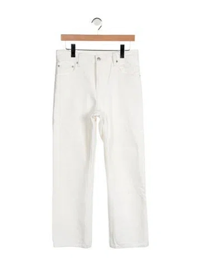 Pre-owned A.l.c High-rise Straight Leg Jeans In White