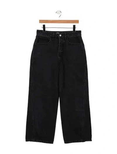 Pre-owned A.l.c High-rise Wide Leg Jeans In Black
