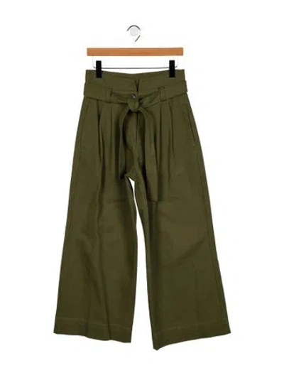 Pre-owned A.l.c High-rise Wide Leg Jeans In Green