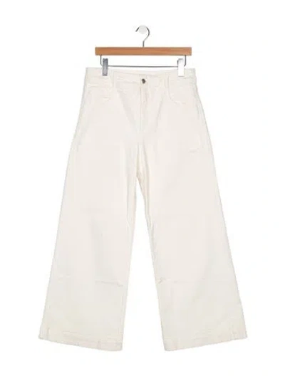 Pre-owned A.l.c High-rise Wide Leg Jeans In White