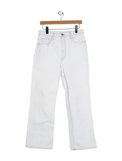 Pre-owned A.l.c High-rise Wide Leg Jeans In White