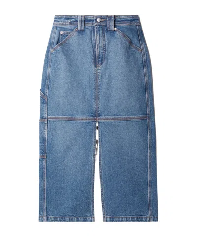 A.l.c High-waisted Denim Skirt In Blue