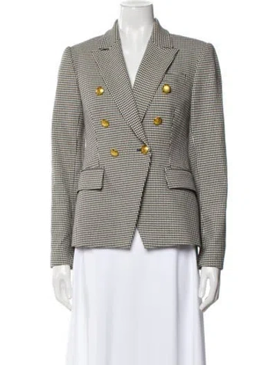 Pre-owned A.l.c Houndstooth Print Blazer In Black