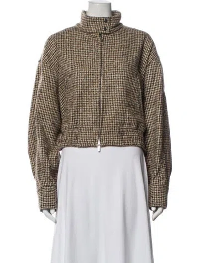 Pre-owned A.l.c Houndstooth Print Evening Jacket In Multi