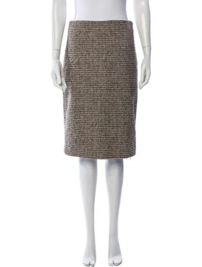 Pre-owned A.l.c Houndstooth Print Knee-length Skirt In Neutral
