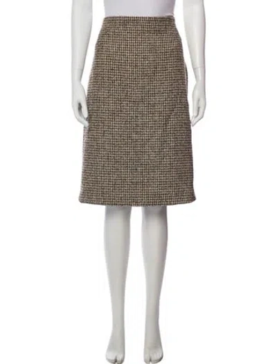 Pre-owned A.l.c Houndstooth Print Knee-length Skirt W/ Tags In Neutral
