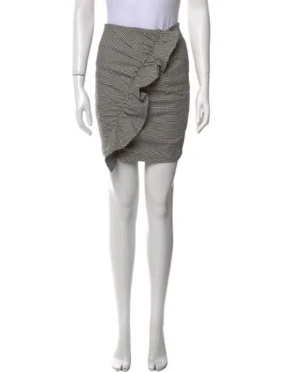 Pre-owned A.l.c Houndstooth Print Mini Skirt In Black