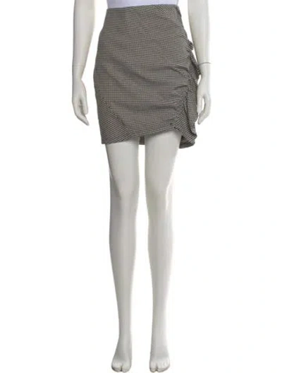 Pre-owned A.l.c Houndstooth Print Mini Skirt In Gray