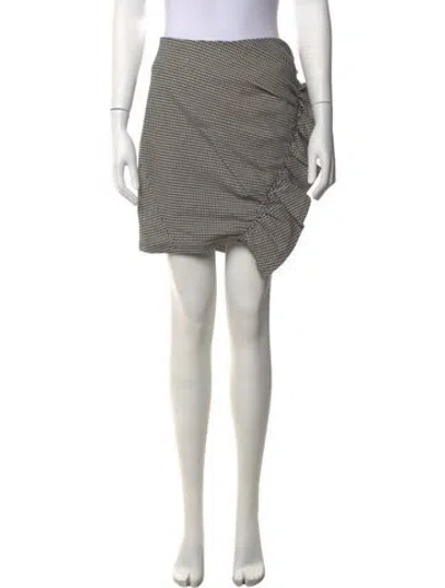 Pre-owned A.l.c Houndstooth Print Mini Skirt In Grey