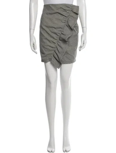 Pre-owned A.l.c Houndstooth Print Mini Skirt In White