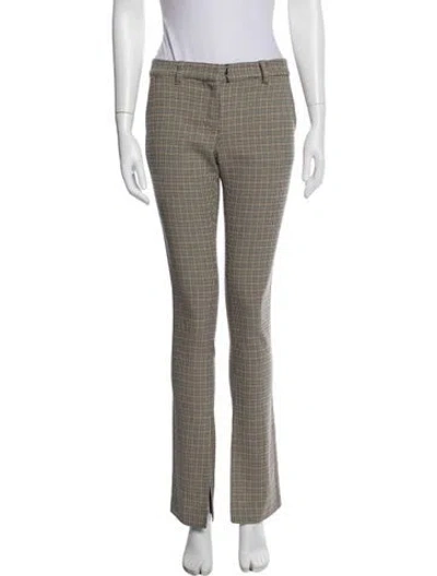 Pre-owned A.l.c Houndstooth Print Straight Leg Pants In Neutral