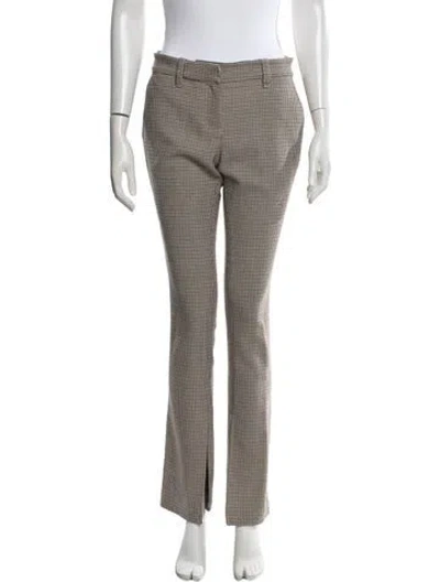 Pre-owned A.l.c Houndstooth Print Straight Leg Pants In Neutral