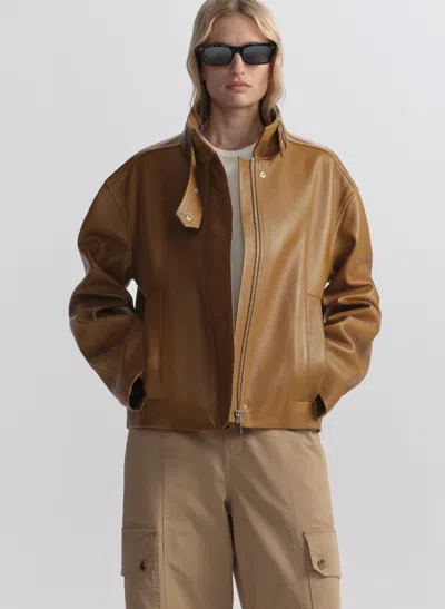 A.l.c Hudson Leather Jacket In Brown