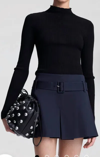 A.l.c Hugh Fine Cotton Knit Top In Black In Burgundy