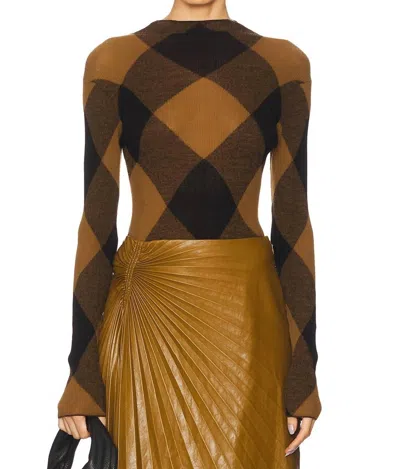 A.l.c Hugh Long Sleeve Top In Saddle/black In Multi