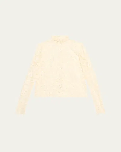 A.l.c Indy Lace Turtleneck Top In Cream