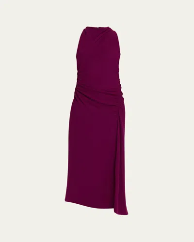 A.l.c Inez Draped High-neck Dress In Purple