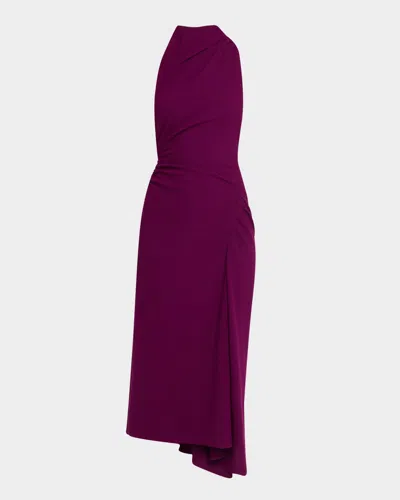 A.l.c Inez Draped High-neck Dress In Purple