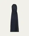 A.l.c Nata Strapless Draped Midi Dress In Dark Sapph