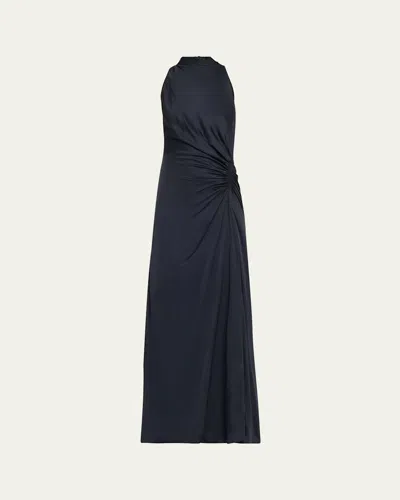 A.L.C INEZ PLEATED HIGH-NECK GOWN