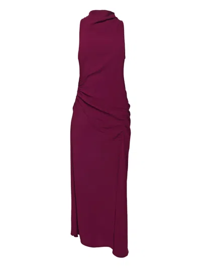 A.l.c Inez Roll-neck Gathered Maxi Dress In Red