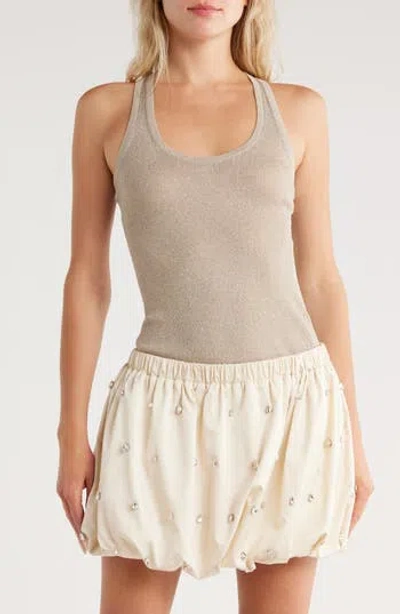 A.l.c . Iris Metallic Knit Tank Top In Gray
