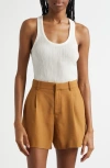 A.l.c . Iris Racerback Cotton Blend Tank In Bright White