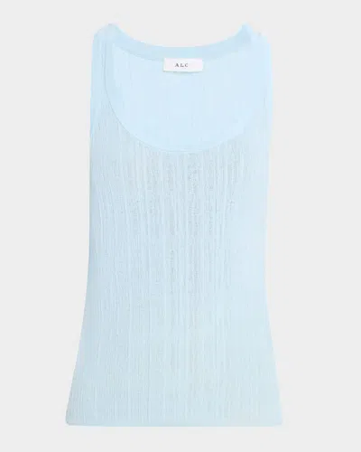 A.L.C IRIS STRIPED SCOOP-NECK TANK TOP