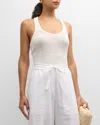 A.l.c Iris Striped Scoop-neck Tank Top In Bright Whi