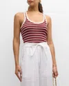 A.l.c Iris Striped Scoop-neck Tank Top In Whitesyra