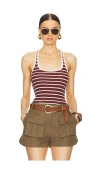 A.l.c Iris Striped Scoop-neck Tank Top In Whitesyra