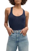 A.l.c Iris Striped Scoop-neck Tank Top In Blue