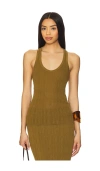A.l.c Iris Ribbed Tank Top In Olive