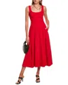 A.l.c Isabel Sleeveless A-line Midi Dress In Red