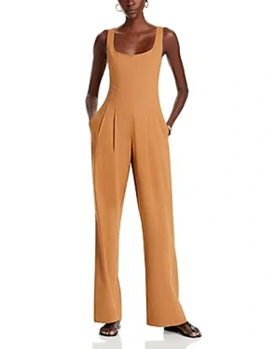 A.l.c Isabel Wide Leg Stretch Linen Jumpsuit In Acacia
