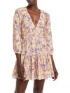 A.l.c Isla Womens V-neck Long Sleeve Mini Dress In Multi
